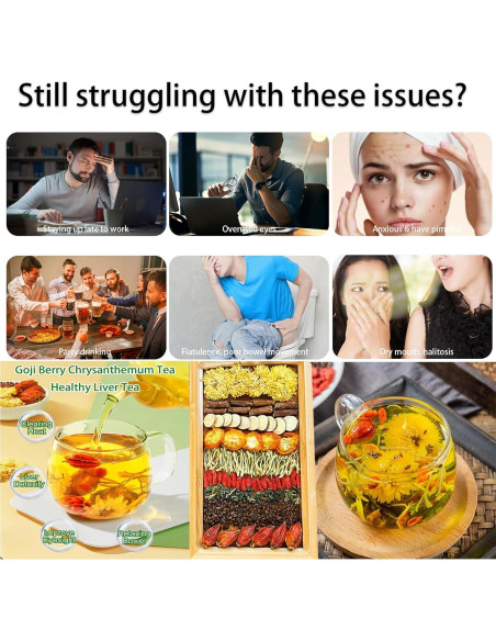 Té Herbal Chino Goji Berry y Crisantemo WEERSHUN 30 Bolsitas Té Herbal Chino Goji Berry y Crisantemo WEERSHUN 30 Bolsitas