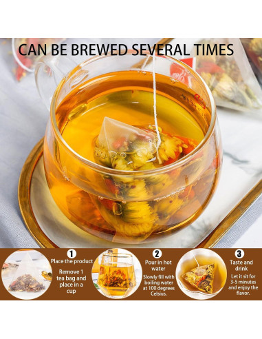 Té Herbal Chino Goji Berry y Crisantemo WEERSHUN 30 Bolsitas