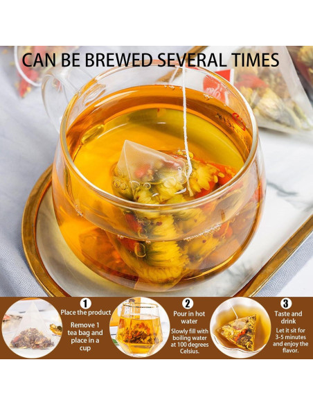 Té Herbal Chino Goji Berry y Crisantemo WEERSHUN 30 Bolsitas Té Herbal Chino Goji Berry y Crisantemo WEERSHUN 30 Bolsitas