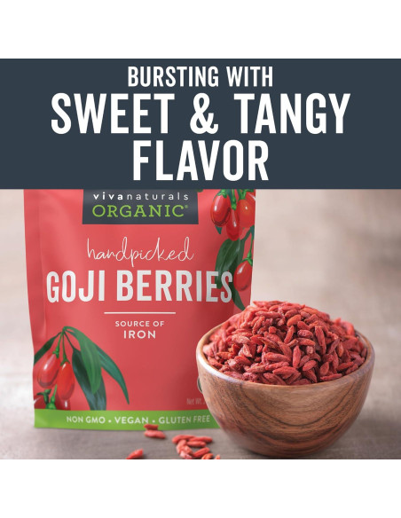 Berries de Goji Orgánicas Viva Naturals 0.91 kg Sin GMO