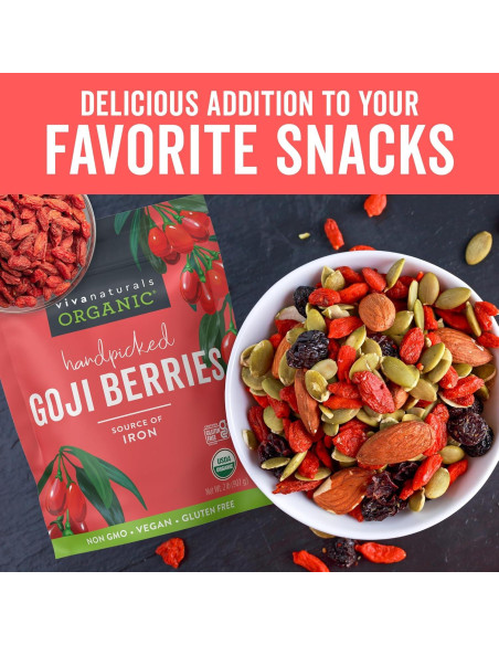 Berries de Goji Orgánicas Viva Naturals 0.91 kg Sin GMO