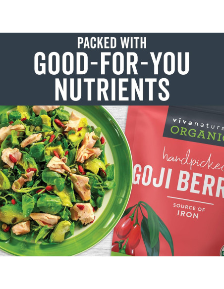 Berries de Goji Orgánicas Viva Naturals 0.91 kg Sin GMO