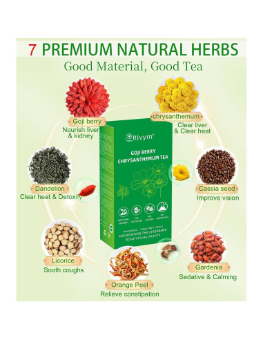 Té Herbal Chino Rlvym 30 Bolsitas Baya de Goji y Crisantemo