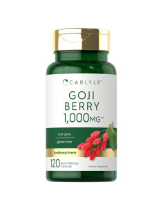 Cápsulas de Baya de Goji Carlyle 1000mg | 120 Unidades | Sin OGM