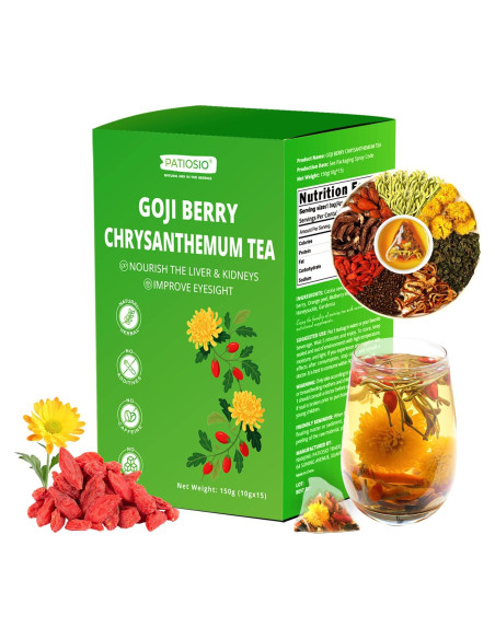 Té de Goji Berry y Crisantemo Patiosio - 15 Bolsitas 190g Té de Goji Berry y Crisantemo Patiosio - 15 Bolsitas 190g