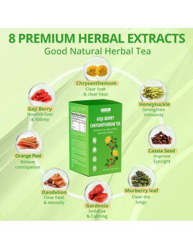 Té de Goji Berry y Crisantemo Patiosio - 15 Bolsitas 190g