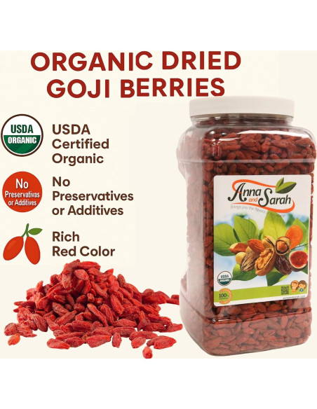 Baya de Goji Secas Orgánicas Anna y Sarah 1814 g - Superfood