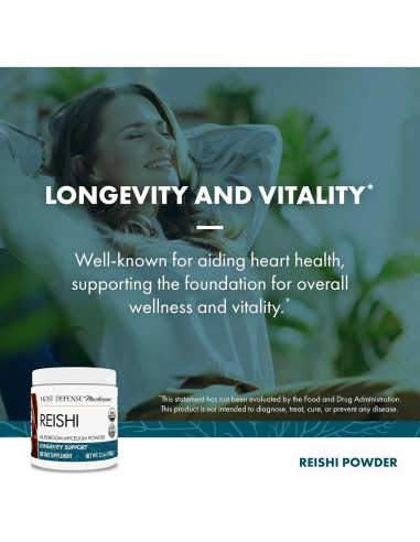 Polvo de Reishi Host Defense 99.22 g - Suplemento Inmunidad