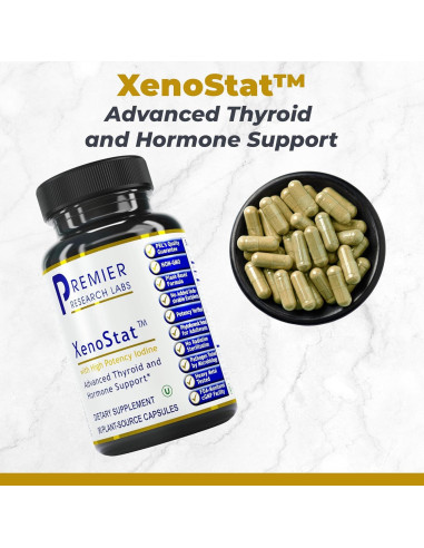 Suplemento Natural de Tiroides Premier Research Labs XenoStat - 90 Cápsulas Veganas