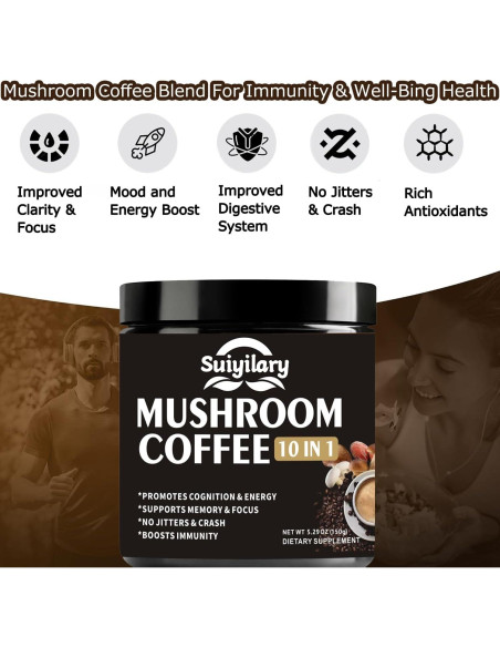 Café de Hongo Suiyilary 150g - 10 Hongos para Energía y Enfoque