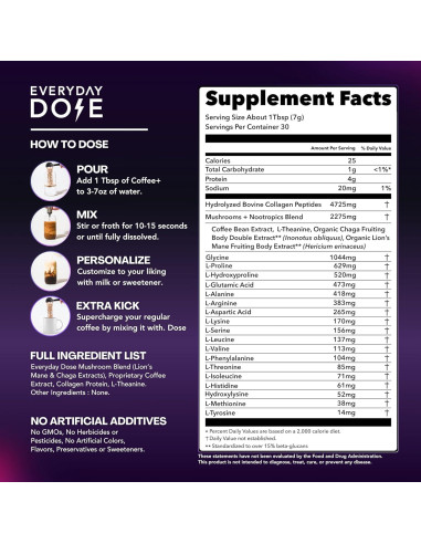 Café Adaptogénico Everyday Dose con Colágeno 180g - Tostado Suave