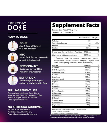 Café Adaptogénico Everyday Dose con Colágeno 180g - Tostado Suave