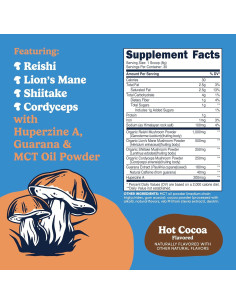 Bebida de Champiñones Adaptógenos Nutrizen Focus 30 Porciones Chocolate Caliente 2