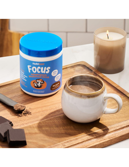 Bebida de Champiñones Adaptógenos Nutrizen Focus 30 Porciones Chocolate Caliente