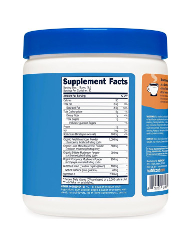 Bebida de Champiñones Adaptógenos Nutrizen Focus 30 Porciones Chocolate Caliente