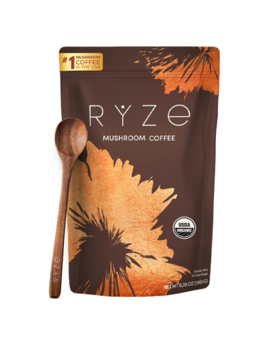 Café de Champiñones Orgánico RYZE con 6 Adaptógenos - 30 Porciones