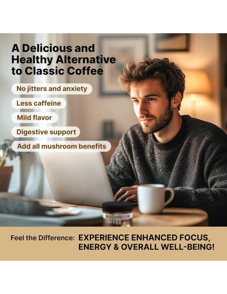 Café de Hongo Orgánico Rasstenix - 9 Adaptógenos - 60 Porciones