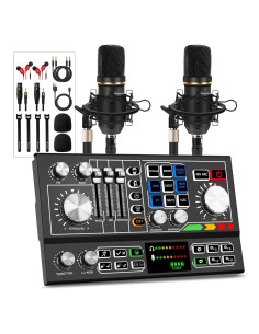 Paquete de Podcast para 2 Personas - Mezclador y Micrófonos