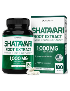 Cápsulas de Shatavari Orgánico 1000mg - Dorado Nutrition, 180 Unidades