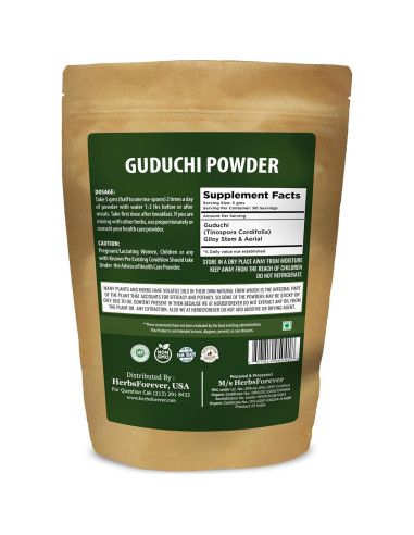 Polvo de Guduchi Tinospora Cordifolia 454g - Vegano y Sin Gluten