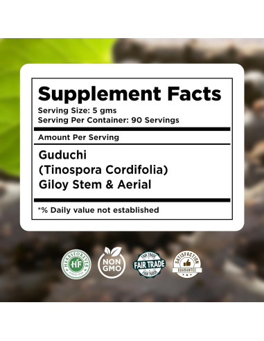 Polvo de Guduchi Tinospora Cordifolia 454g - Vegano y Sin Gluten