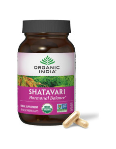 Cápsulas de Shatavari Organic India - 90 Unidades, Vegano, Orgánico