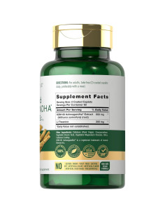 Carlyle KSM-66 Ashwagandha 600mg + L-Theanine 200mg Vegano 120 Tabletas 2