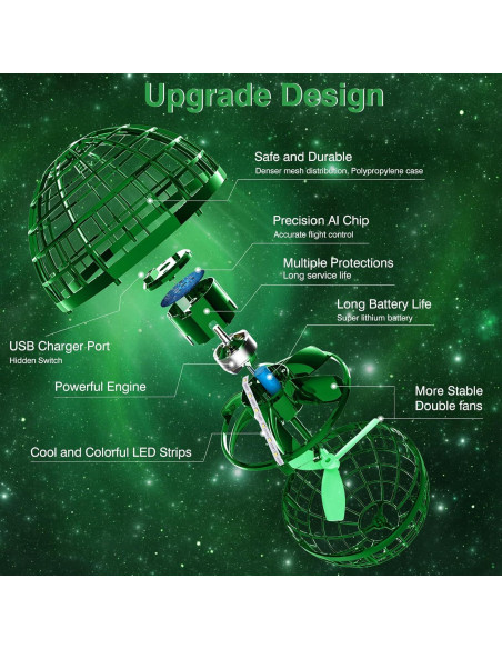 Bola Voladora Orbital Ciniffo TSM006-GN Verde 6+ Años