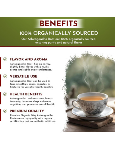 Raíz de Ashwagandha Orgánica 453g - Organic Way Certificada