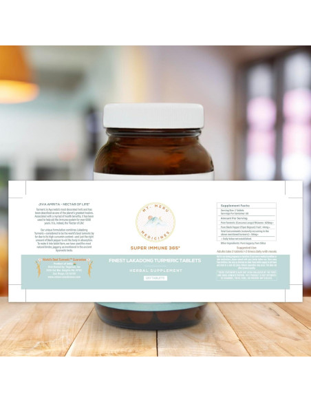 Suplemento de Cúrcuma Lakadong Vegano 120 Tabletas 299g