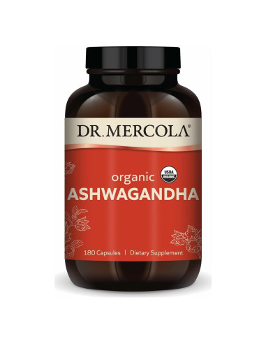 Cápsulas de Ashwagandha Orgánica Dr. Mercola 800 mg - 180 Unidades