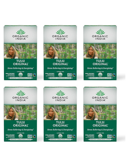 Té Herbal Tulsi ORGANIC INDIA - Albahaca Sagrada, 108 Bolsitas Té Herbal Tulsi ORGANIC INDIA - Albahaca Sagrada, 108 Bolsitas