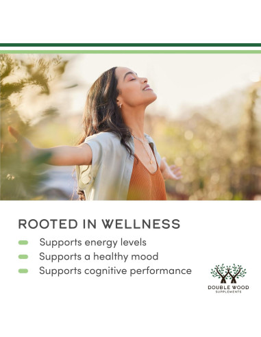 Suplemento de Rhodiola Rosea 500mg Double Wood 120 Cápsulas Veganas