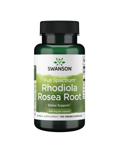 Suplemento Herbal Raíz de Rhodiola Rosea Swanson 400 mg 100 Cápsulas