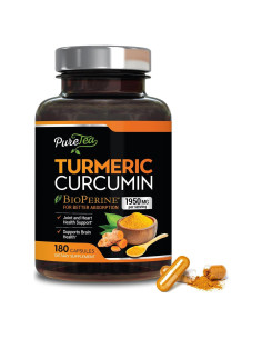 Cápsulas de Cúrcuma Curcumina 1950mg con BioPerine - 180 Unidades