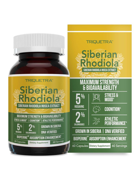 Max Strength Rhodiola Rosea 60 cápsulas - 5% Rosavins, 2% Salidroside
