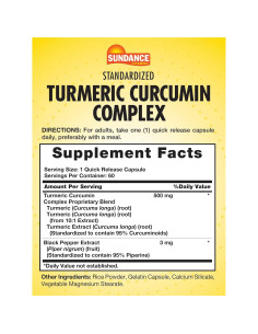 Complejo de Cúrcuma y Curcumina Sundance | 60 Cápsulas Rápidas 2