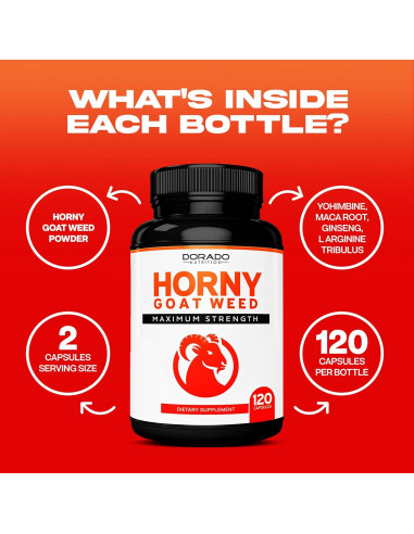 Suplemento Hierba de Cabra Excitada Dorado Nutrition 120 Cápsulas