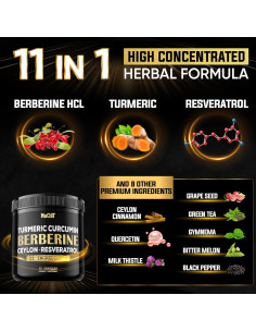 Suplemento de Berberina NUQIIT con Cúrcuma y Resveratrol - 60 Cápsulas 2