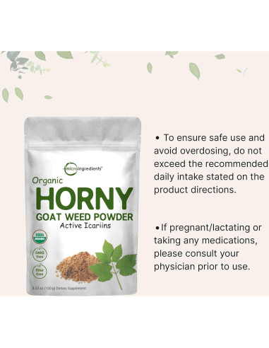 Polvo Orgánico de Hierba de Cabra Horny Micro Ingredients 100g