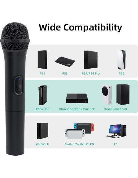 Mcbazel Micrófono Inalámbrico USB 2 Paquete para Juegos