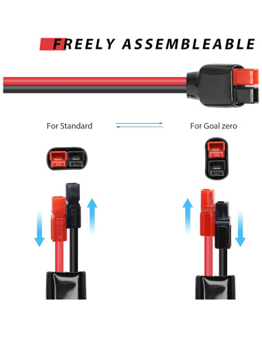 Cable Solar YACSEJAO 10AWG 65cm Conector para Panel Solar