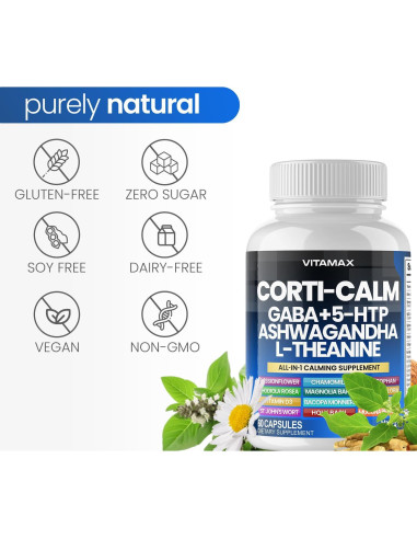 Suplemento Vitamax Calming 60ct - Cortisol, Ashwagandha, GABA