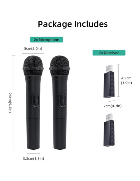 Mcbazel Micrófono Inalámbrico USB 2 Paquete para Juegos