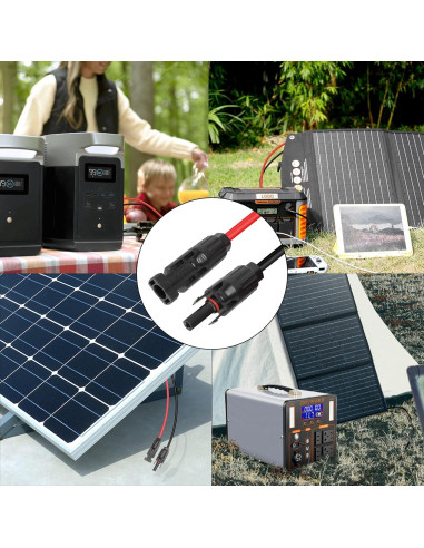 Cable Solar YACSEJAO 10AWG 65cm Conector para Panel Solar
