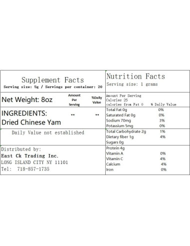 Hierbas Secas Ñame Chino Shan Yao 226g - Greenlike