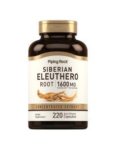 Cápsulas de Eleuthero Siberiano Piping Rock 1600mg - 220 Unidades