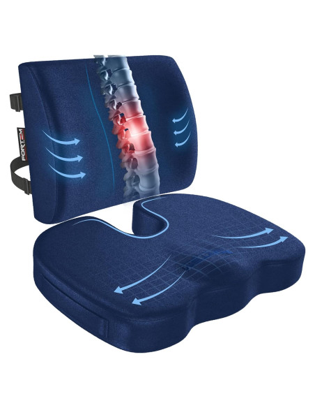 Cojín de Asiento y Almohada Lumbar FORTEM Espuma Memoria
