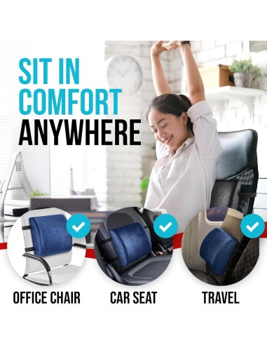 Cojín de Asiento y Almohada Lumbar FORTEM Espuma Memoria