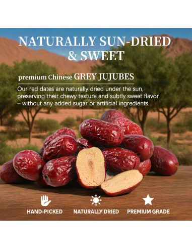 Dátiles Rojos Jujube 500g - Dulces y Masticables, Snack Saludable